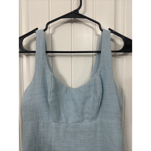 Abercrombie & Fitch Women's Light Blue Tweed Mini Dress Adjustable Straps Size S - Picture 3 of 8